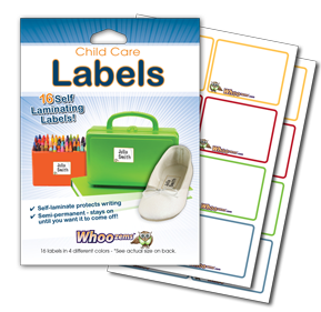 Easy to use, Whoozems Self Laminating Baby Bottle and Child Care Label Directions.