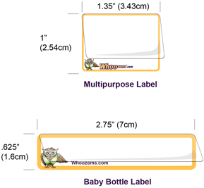 Whoozems Label Sizes